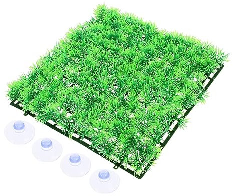 GRIRIW Artificial Grass Rug Fake Grass Pad for Reptile Tank Aquarium Mats Simulation Carpet Safe Plastic Pet
