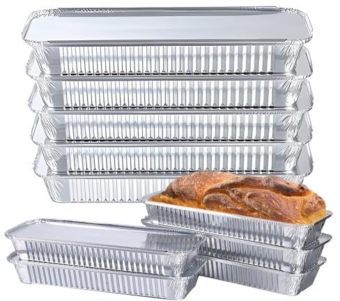 Xinfuquan 20 Stück Aluschalen Grill,Grillschalen Aluminium,Mit Deckel,(35x12x5.3cm/1350ml) Alu Grillschalen Für Kochen,Rösten,Backen,Braten,Grill Aluschalen Aluminiumbehälter