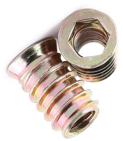 Insertion Filetée, écrous D'insertion D'entraînement de Prise de Sortilège de L'acier au Carbone 20pcs Filetés pour les Meubles en Bois (M10 * 25 mm)
