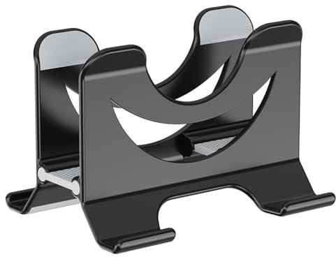 Stativ för bärbar dator Vertikalt laptopställ for skrivbord, Gravity Auto Lock Plast Notebook-ställ med sidohylla Laptop Riser(Svart)