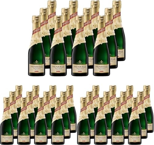 Henkell Sekt Trocken Piccolo (12 x 0,2 l) - Original Henkell Sektgenuss in praktischer Kleinflasche, ideal für unterwegs oder den kleinen Genussmoment, frisch, fruchtig, feinperlig, VEGAN