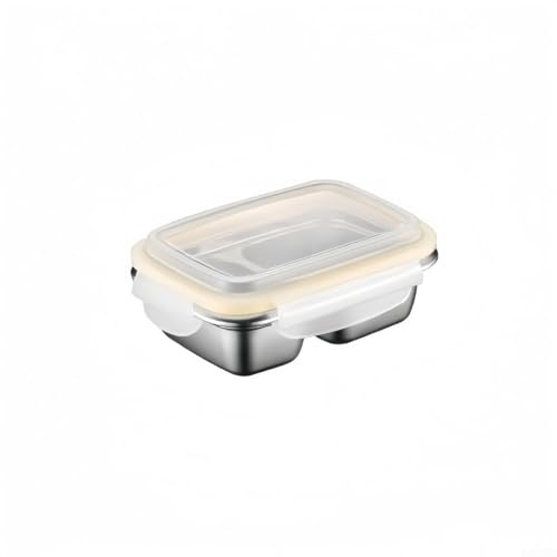 Lonchera de acero inoxidable con compartimentos divididos con tapas para organizar diferentes aperitivos y frutas por separado (550 ml)