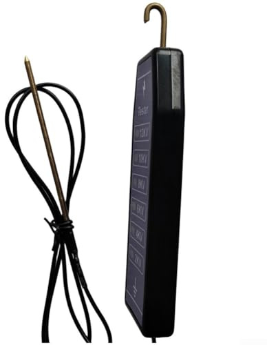 Zaunspannungsprüfer, Handgerät mit 6 LEDs, die Spannungsstufen anzeigen, geeignet zum Testen von Multiriemen, Metalldraht und Zaundraht von 2 kV bis 12 kV
