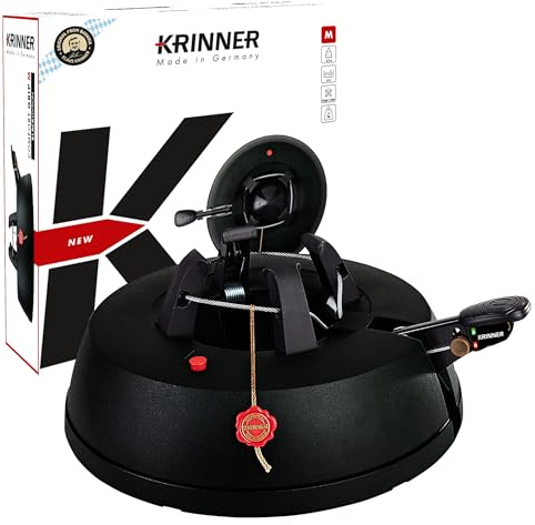 Krinner Christbaumständer Black Edition Comfort Grip M Baumhöhe bis 2,5m Weihnachtsbaumständer Tannenbaumständer 3,5 Liter Wassertank Schwarz (M)