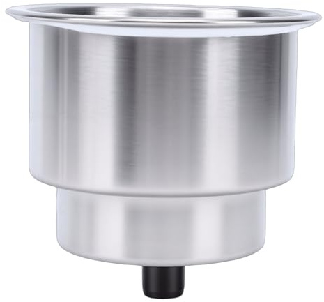 Tnfeeon Portabicchieri in Acciaio Inossidabile 304 con Foro di Scarico Portabevande Marino da Incasso Antiscivolo per Barche Yacht Navi da Pesca All'aperto