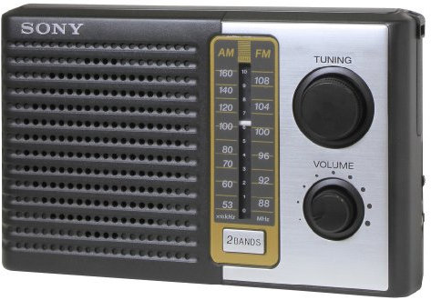 Sony ICF-F10 - Radio (Am,FM, Negro, Gris, 700 g, 206 x 66 x 131 mm)