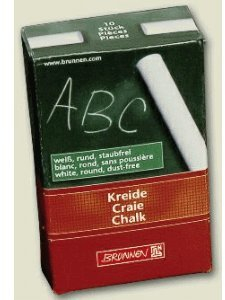 Brunnen 12 x Kreide weiß rund im 10-er Etui