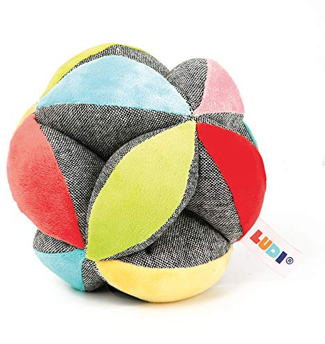 LUDI Greifball lerne, den Ball zu Rollen, zu werfen und zu fangen | Aus weichem, waschbarem Stoff | Ab 6 Monaten