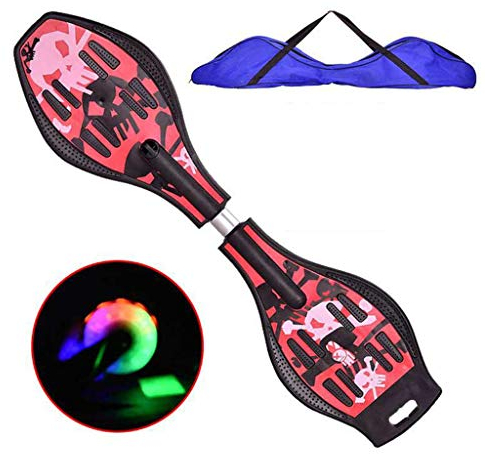 LZY Skateboards Snake Board Caster Board Deck Professionelles Bright Caster Board Street Surfing Waveboard mit Light-Up-Rädern Outdoor Sporting Caster Board Kit