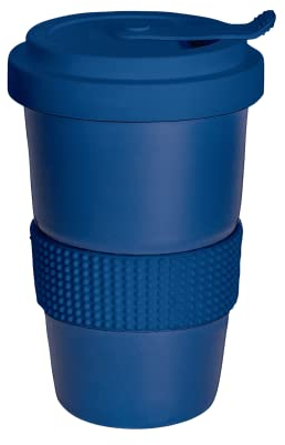 Mahlwerck Kaffeebecher to go aus Porzellan, Thermobecher, Coffeetogo Becher, mit auslaufsicherem Deckel, 400 ml, matt Pacific Blue, Blau