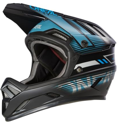 O'NEAL | Mountainbikehjälm | MTB Downhill | enligt säkerhetsstandard EN1078, ventilationsöppningar för luftflöde och kylning, ABS yttre skal | Backflip hjälm Eclipse V.23 | vuxna | grå blå | XS