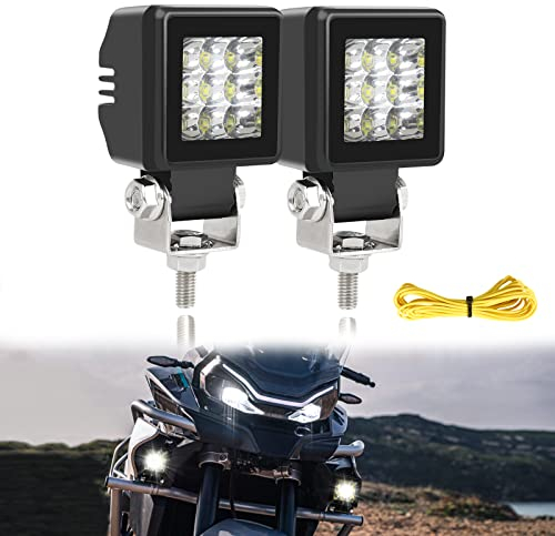 Faros Auxiliares de Moto, 54W 6000K Motocicleta Luces de Niebla LED, Focos Faros Delanteras de moto Compatible con Jeep Wrangler R1200GS ATV UTV Off Road Camiones Buggy, IP68 a prueba de agua