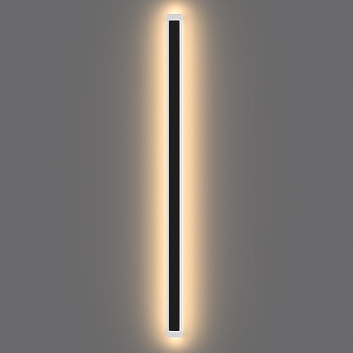 Klighten LED Lange Wandleuchte 3000K—Schwarz Aussen Innen, IP65 Wasserdicht Außenwandleuchte Modern 150cm—45W*1 Wandlampe, Warmweiß Eisen Außenlampe Außenleuchte Wand für Gärten Villa.