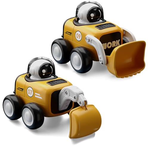 Push-and-Go-Autos, 2 Stück Aufziehauto Trägheit Fahrzeug, Trägheitsauto-Spiel Für Kinder, Technikfahrzeug Zurückziehen Drücken Sie Das Fahrende Fahrzeugspielzeug, Spielzeug Für Geschenk Kinder