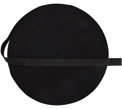GORGECRAFT 10M Sangle de Soutien-Gorge Bande Élastique 12mm en Peluche Plat Extensible Garniture Ruban Spandex Rouleau de Bobine pour Couture Bretelles de Soutien-Gorge Lingerie sous-Vêtements Noir
