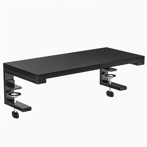 55,8 cm skrivbordsförlängarhylla, 55,8 cm x 25,8 cm mångsidig klämma på skrivbordshylla, slitstark skrivbordsorganisatör för spel och kontorstillbehör, svart
