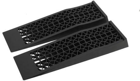 ECUTEE 2PCS 5T Auffahrrampe Auto Rampe für Anhänger PKW, Autowartungsrampe Hochleistungs Superstabile Kunststoff Heberampen Auffahrkeile Auffahrrampen Plastikgaragen Werkstatt Auto Service Rampen