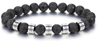 PiercingJak Perlenarmband mit Namen Herren Armband Gravur 1-5 Name Männer Perlen Armbänder 8mm Edelsteine Heilsteine Spiritueller Schmuck Personalisierte Geschenke für Mann
