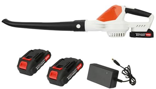 HshDUti Souffleur à Feuilles 24V sans Fil avec/Batterie et Chargeur,souffleur électrique pour l'entretien de la pelouse refoulement Neige,souffleur Blanc