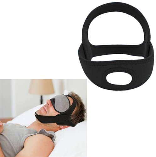Anti Schnarchen Kinnriemen Herren Damen Schnarchstopper mit Kinnhalter Schnarchen Stopper Verstellbar Kinnband Atmungsaktiv Professionell Schnarchlösung Kopfband Zur Schnarchreduzierung Schwarz