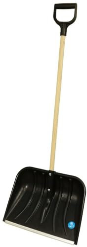 MePla Schneeschieber Smart 48 mit stabilem Holzstiel und robuster Aluminiumkante - Schaufel ist perfekt für den Winter - Schnell und günstig kaufen