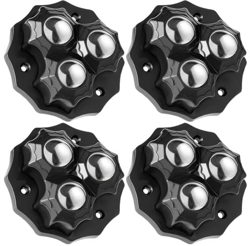 Confezione da 4 rotelle a sfera, rotelle per mobili, rulli per mobili pesanti, rotelle da tavolo, rotelle a sfera autoadesive a 360 gradi, capacità di carico 150 kg + rotelle a sfera (nero)