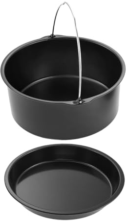 2PCS 7 inch Cake tin, Non-Stick Air Fryer Accessories Includes Tin and Pan