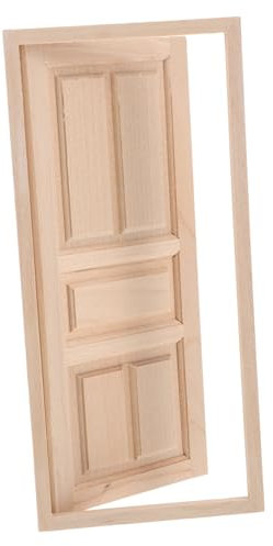 PHENOFICE Wooden Door for Dollhouse Fairy Furniture Miniature Door Diy Craft Dollhouse Building Supplies
