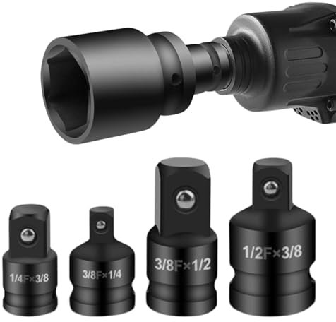 4 Stück Stecknuss Adapter, Stecknussadapter Set Adapter Satz, Adapter-Set für Ratschen 1/4 Auf 3/8, 3/8 Auf 1/4, 3/8 Auf 1/2, 1/2 Auf 3/8 Steckschlüssel-Adapter für Steckschlüsseln Nuss Knarren