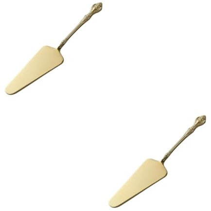 Ciieeo 2St Kuchen mit Messer pizzaschneider Pizza Shovel Kuchenwerkzeug vykrajovátka NA chleb Schleifen Pizzastahl Pizzaschaufel für zu Hause Tortenheber Schaufel Rostfreier Stahl Golden