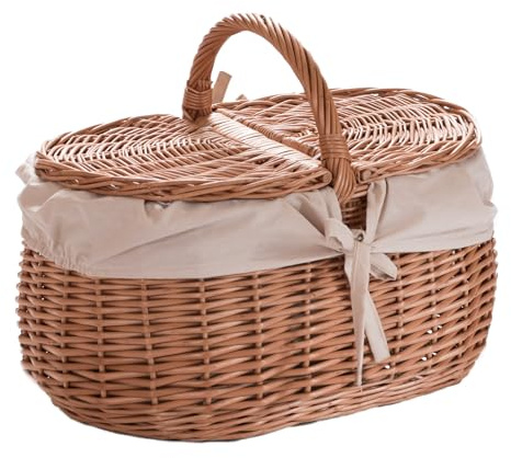 Wiklinowy Świat - Panier de pique-nique en osier - Panier à bûches de cheminée, panier à pommes de terre, panier à fruits, panier de remplissage Kiepe - Panier de jardin, panier à anse en osier pour