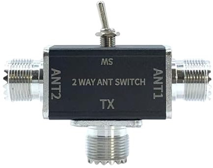 Yominerr Commutatore D'Antenna Coaxiale A 2 Vie Manuale Resistente con off/A Terra, 100W, 0-50MHz, 1 Porta di Ingresso e 2 Porte di Uscita per A