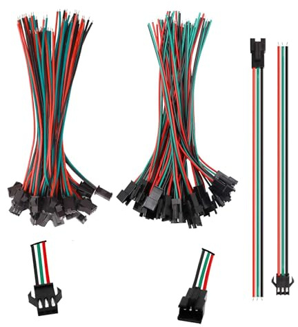 HAXIHA 30 Paare JST SM 3 Pin Stecker Männlichen und Weiblichen Steckverbinder Adapter,LED Verbinder Kabel 15cm,für WS2812B WS2812 WS2811 LED-Lichtleiste
