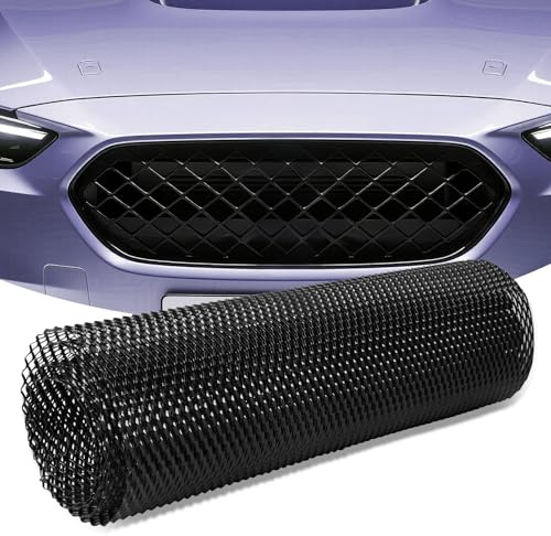 Leflos 100×33cm Negro Rejilla de carreras, Rómbico de 3×6mm, rejilla estirada de aleación de aluminio