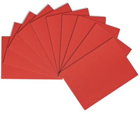 sourcing map 10pcs Corrugated Cardboard Paper Sheets,Red,11.69-inch x 8.27-inch,for Craft and DIY Projects
