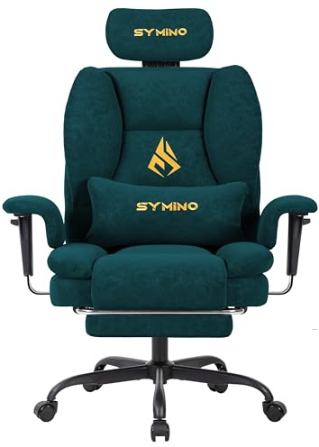 Symino Chaise Gaming Fauteuil Gaming Ergonomique - Chaise Bureau avec Repose-Pieds Réglable, PU en Cuir 130kg