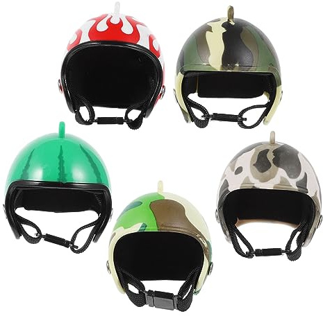BUGUUYO 5 Stück-Pack Lustige Hühnerhelme Kunststoff Kopfschutz Helm Für Hühner Und Geflügel Sonnenschutz Vogelspielzeug Outdoor