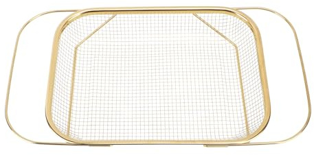Acouto Grade Professionnel Grand Acier Inoxydable sur la Colonie de la Passoire D'évier, Panier à Mailles Fins et Poignée en Caoutchouc Extensible, Tendre, égout, Rincer Les Légumes (Gold)