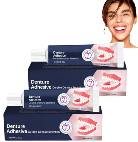 Adhesivo termoplástico para dentaduras postizas, adherencia duradera, crema adhesiva termoplástica para dentaduras postizas, práctico pegamento dental. (2pcs)