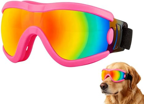 Occhiali Protettivi per Cani Visiera Protezione UV Esterno Animali | Occhiali Per Cani Taglia Media Adatti A Moto, Auto, Escursioni Estive, Trekking, Spiaggia All'Aperto, Taglia Media O