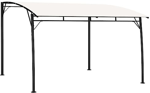 Pergola Adossée, Pergola Murale de Jardin Abri de Barbecue 3x3x2,55 m Crème