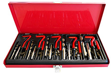Gewinde Reparatur Satz 131 tlg. M5 M6 M8 M10 M12 Gewindebohrer Einsätze Hülsen