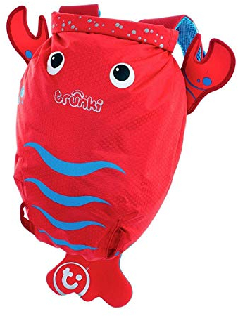 Trunki PaddlePak Wasserdichte Schwimmtasche Kinder & Turnbeutel Wasserdicht Kinder | Schwimmrucksack Kinder | Schwimmbeutel Kinder Wasserdicht - Pinch der Hummer (Rot)