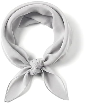 TigerTie Damen Nickituch Chiffon in Silber-Grau Halstuch - zartes Accessoire - 50 x 50 cm