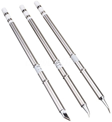 FEITA Soldering Iron Tips T12 Electrical Solder Tip Kits for Micro Electric Soldering Station, Small Pencil Soldering Iron, Mini Solder Pen Accessory (T15-J02/JL02/KR, 3Pcs)
