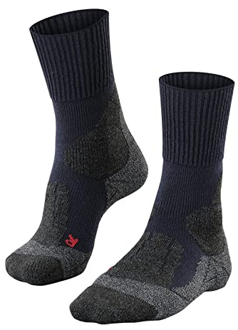 FALKE herr Vandringsstrumpor TK1 Adventure M So ull funktionsmaterial tjock anti-blåsor 1 par, Blå Marine 6120, 42-43