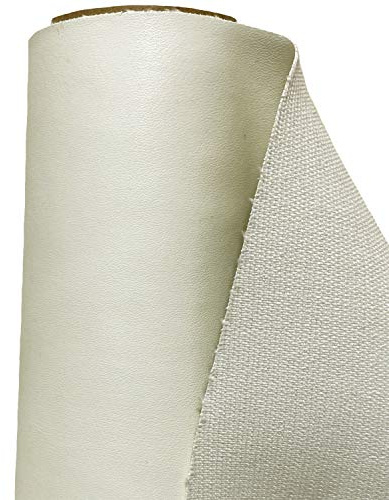 A-Express Faux Leather Fabric Leatherette Vinyl Waterproof Leathercloth Material Clothing Dressmaking Upholstery - 1 Metre 100cm x 140cm Light Cream