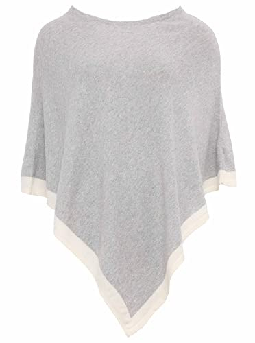 Zwillingsherz Poncho mit Kaschmir - Hochwertiges Cape für Damen - XXL Umhängetuch und Tunika mit Ärmel - Strick-Pullover - Sweatshirt - Stola für Sommer und Winter