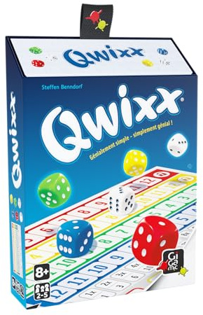 GIGAMIC - Qwixx - Jeux de société - Jeu de dés Roll & Write dès 8 ans - Jeu d'ambiance pour enfant, famille et amis - De 2 à 5 joueurs - Jeu Rapide 15 Min - Version Française - JBQX