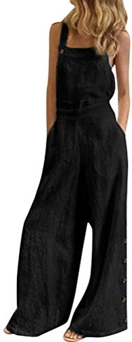 Minetom Donna Casual Elegante Salopette Lunga Tasche Stampa Floreale Ragazza Overall Baggy Jumpsuit Playsuit Pantaloni Gamba Larga